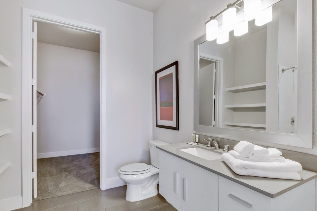 Bathroom with toiletries, first aid kit, premium towels and hair dryer included